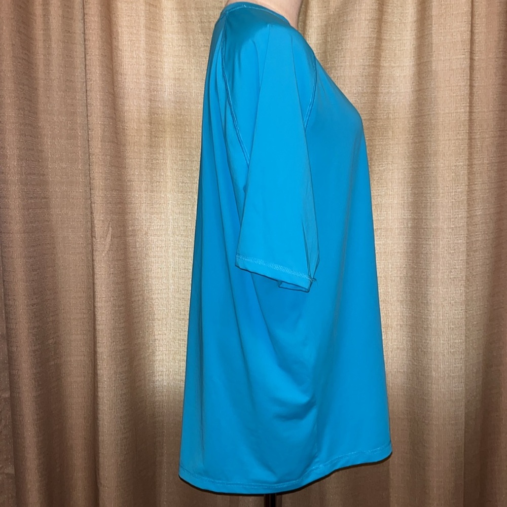 George Mens Large 42/44 Blue Short Sleeve Swim Rash Guard - Picture 5 of 12